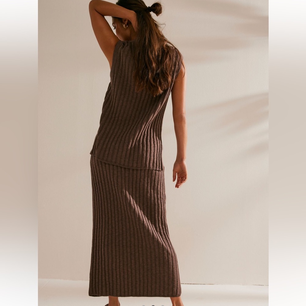 Free People Veda Sweater Co-Ord Set in Brown size Small NWT - Picture 2 of 13